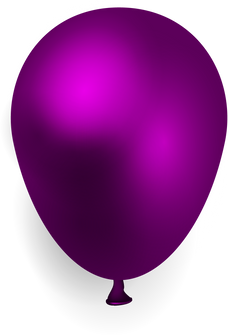 3D Purple Metallic Balloon